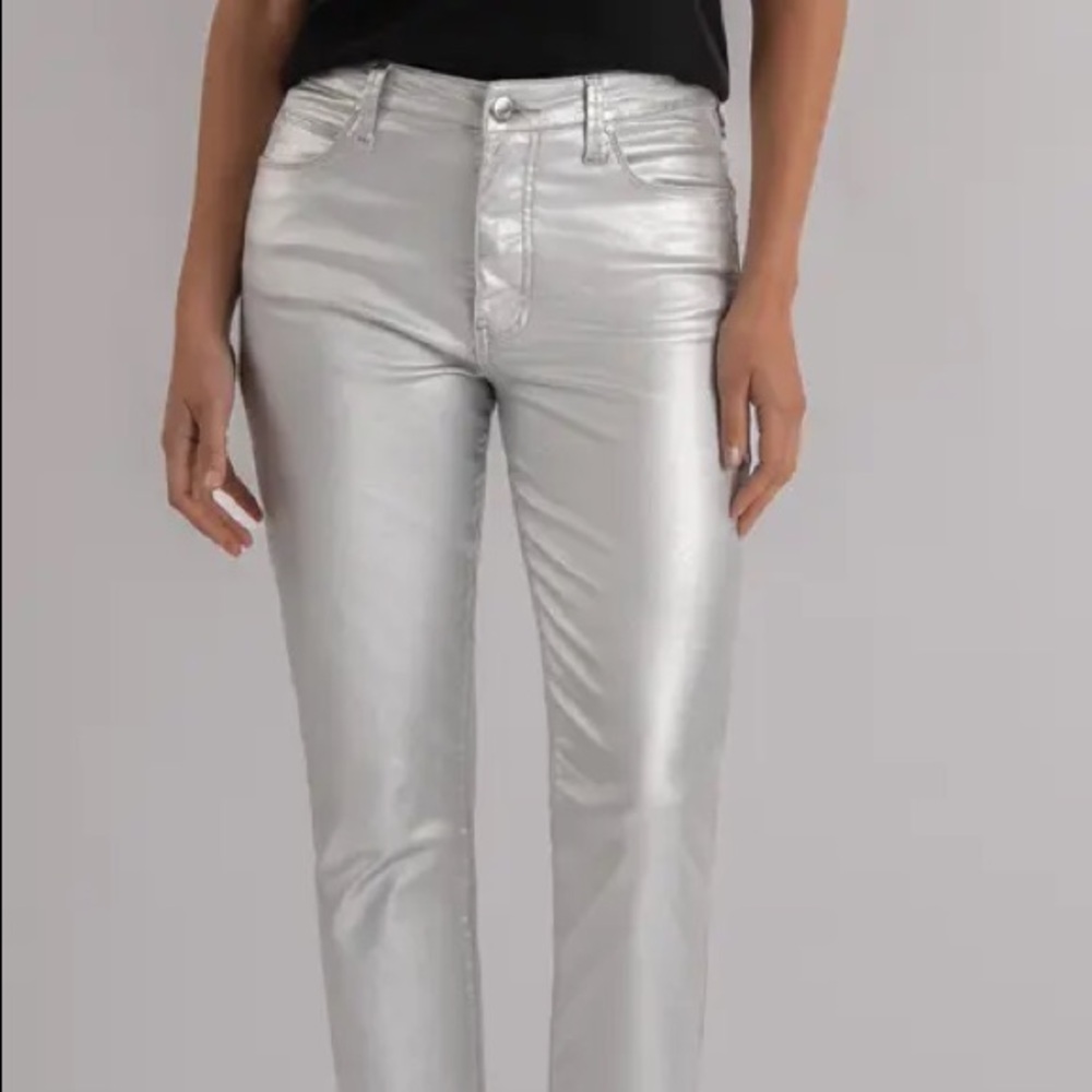 Tommy Bahama white (silver) metallic denim size 14